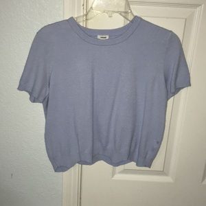 Garage Blue Scallop Bottom Crop Top